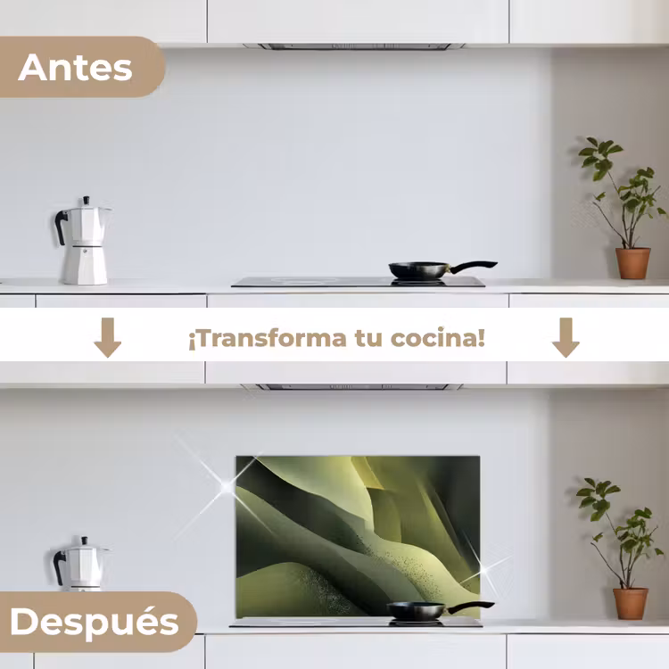 Salpicaderos de cocina - Juego - Olas - Abstracto - Colinas - Verde — 7
