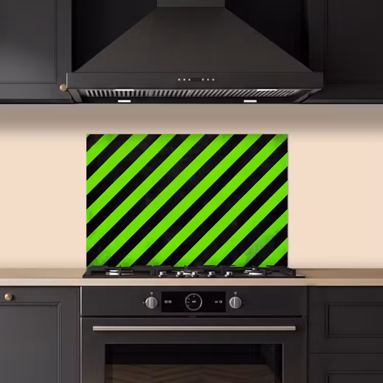 Salpicaderos de cocina - Juego - Rayas - En ángulo - Verde — 5