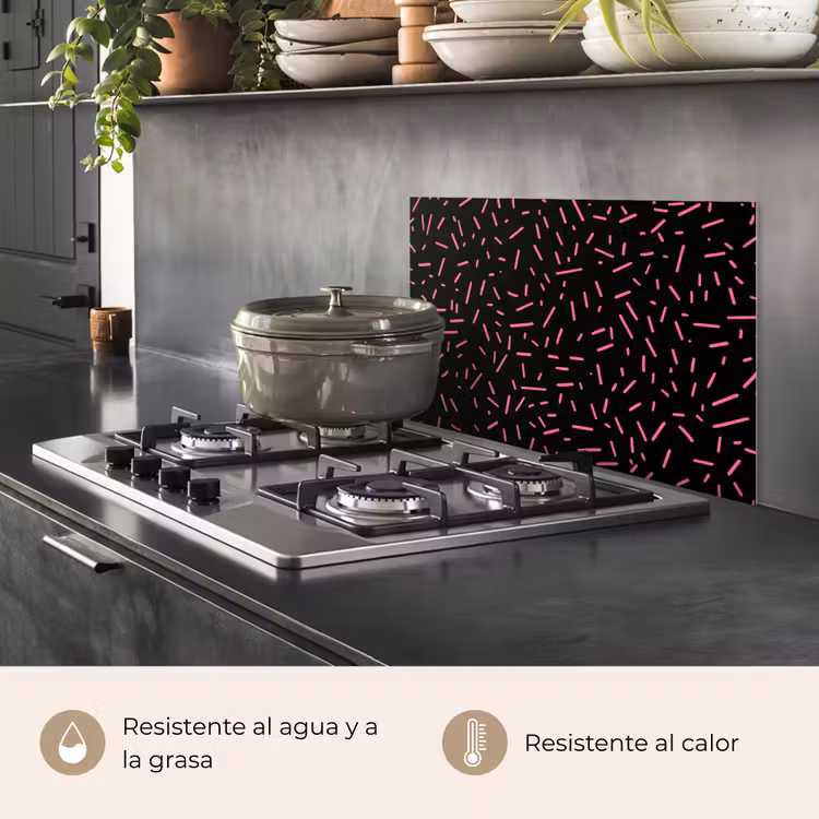 Salpicaderos de cocina - Juego - Rayas - Rosa - Abstracto — 2
