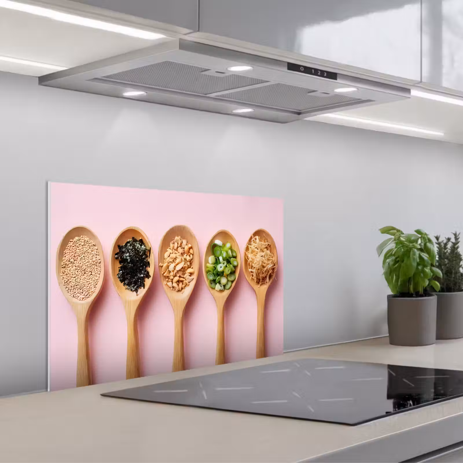 Salpicaderos de cocina - Ingredients - Cucharas - Madera - Rosa — 1