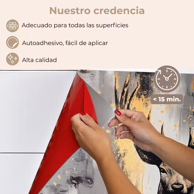 Salpicaderos de cocina - Abstracto - Ciervo - Cornamenta - Oro — 4