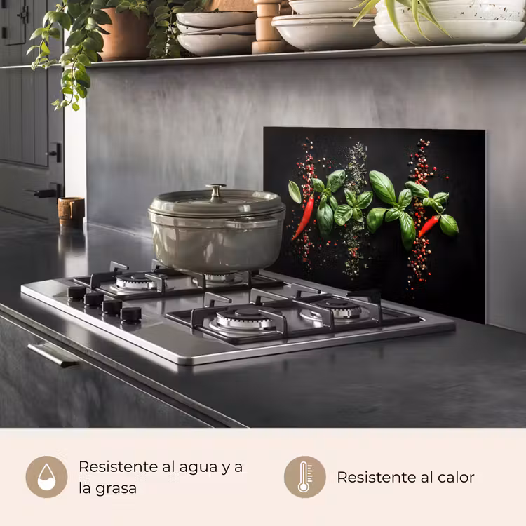 Salpicaderos de cocina - Guindilla - Albahaca - Hojas - Roja — 2