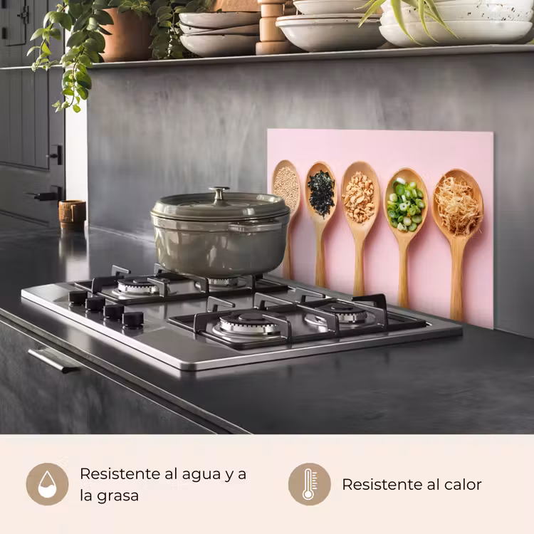 Salpicaderos de cocina - Ingredients - Cucharas - Madera - Rosa — 2