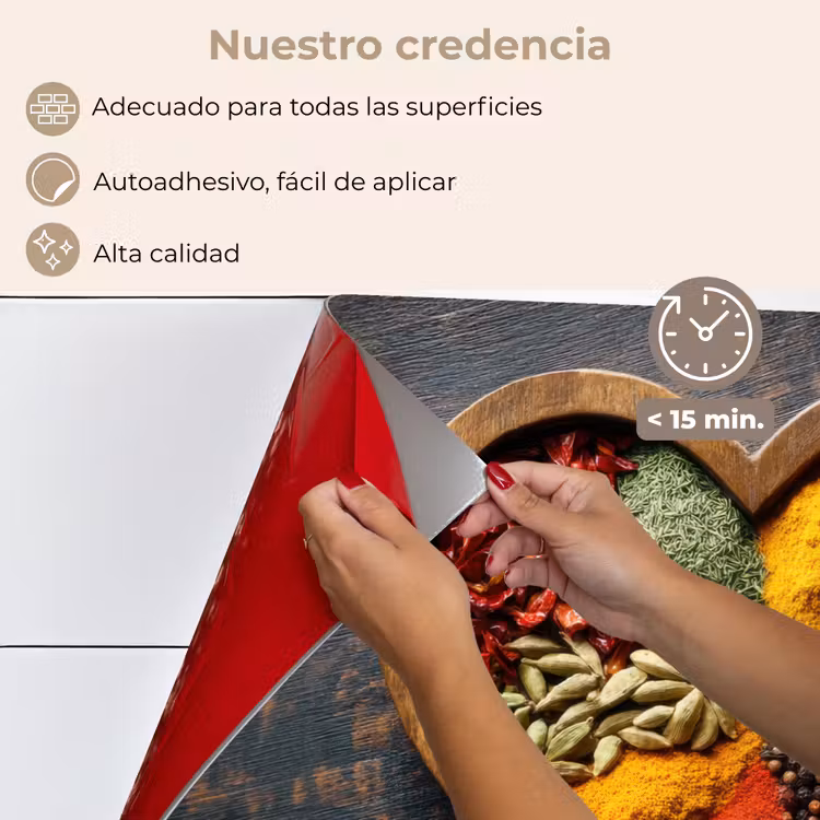 Salpicaderos de cocina - Madera - Corazón - Colorido - Especias — 4