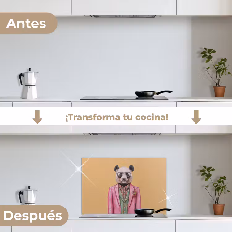 Salpicaderos de cocina - Panda - Traje - Gafas de sol - Azul — 7