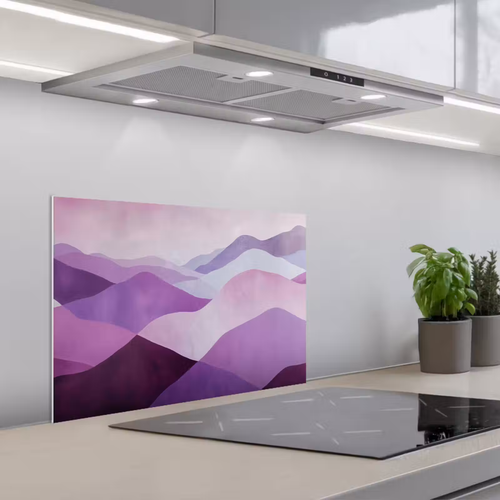Salpicaderos de cocina - Abstracto - Colinas - Paisaje - Morado — 1