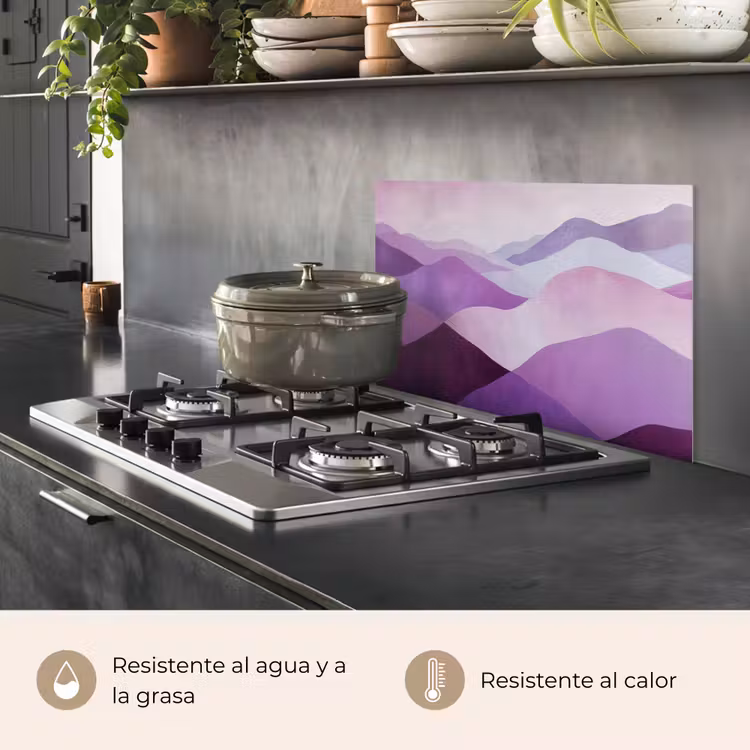 Salpicaderos de cocina - Abstracto - Colinas - Paisaje - Morado — 2
