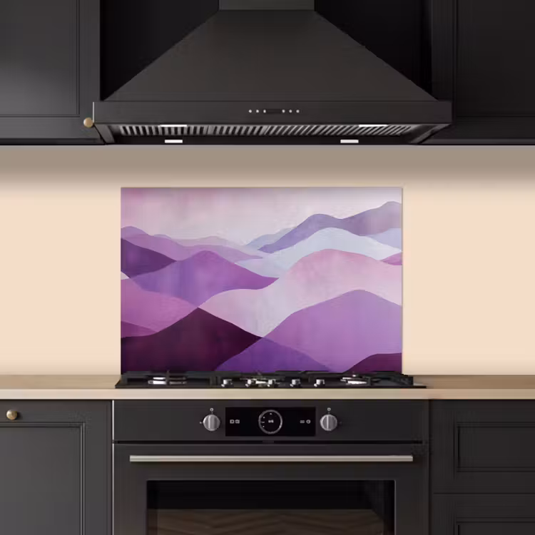 Salpicaderos de cocina - Abstracto - Colinas - Paisaje - Morado — 5