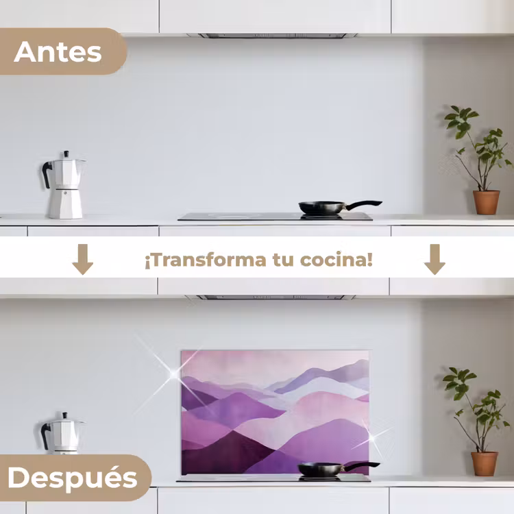 Salpicaderos de cocina - Abstracto - Colinas - Paisaje - Morado — 7
