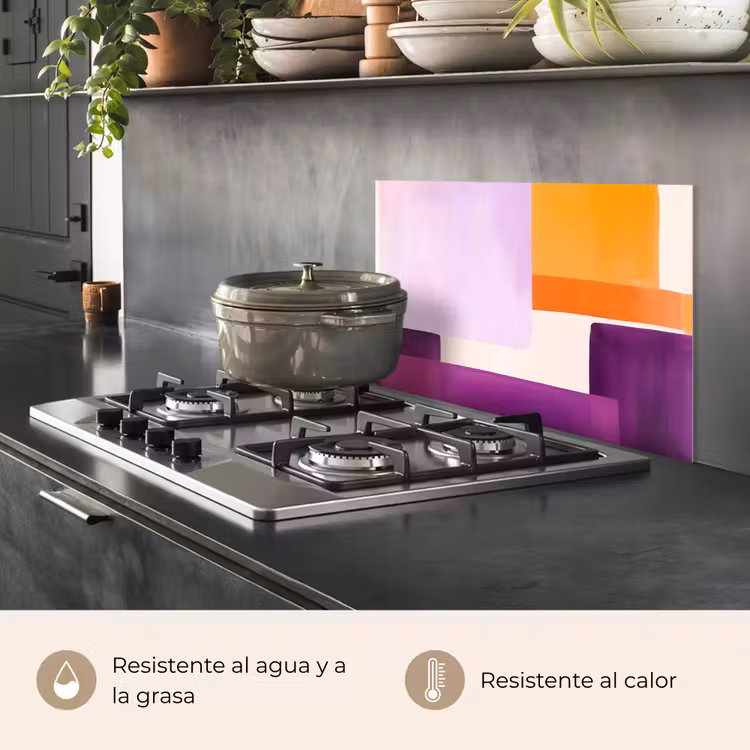 Salpicaderos de cocina - Aviones - Abstracto - Rectangular - Naranja — 2
