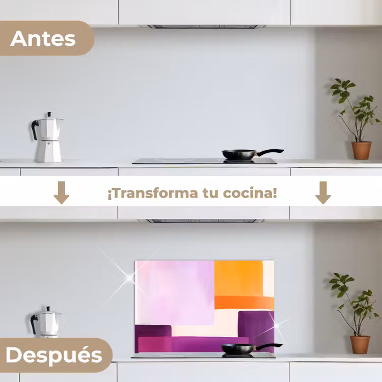 Salpicaderos de cocina - Aviones - Abstracto - Rectangular - Naranja — 7