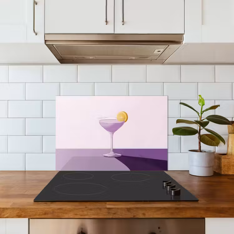 Salpicaderos de cocina - Cóctel - Morado - Minimalista - Limón — 3