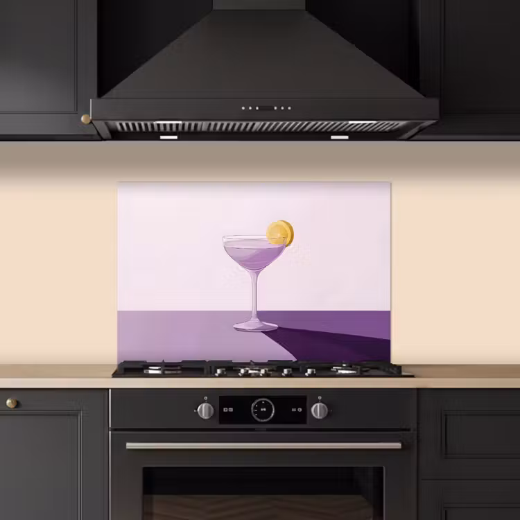 Salpicaderos de cocina - Cóctel - Morado - Minimalista - Limón — 5