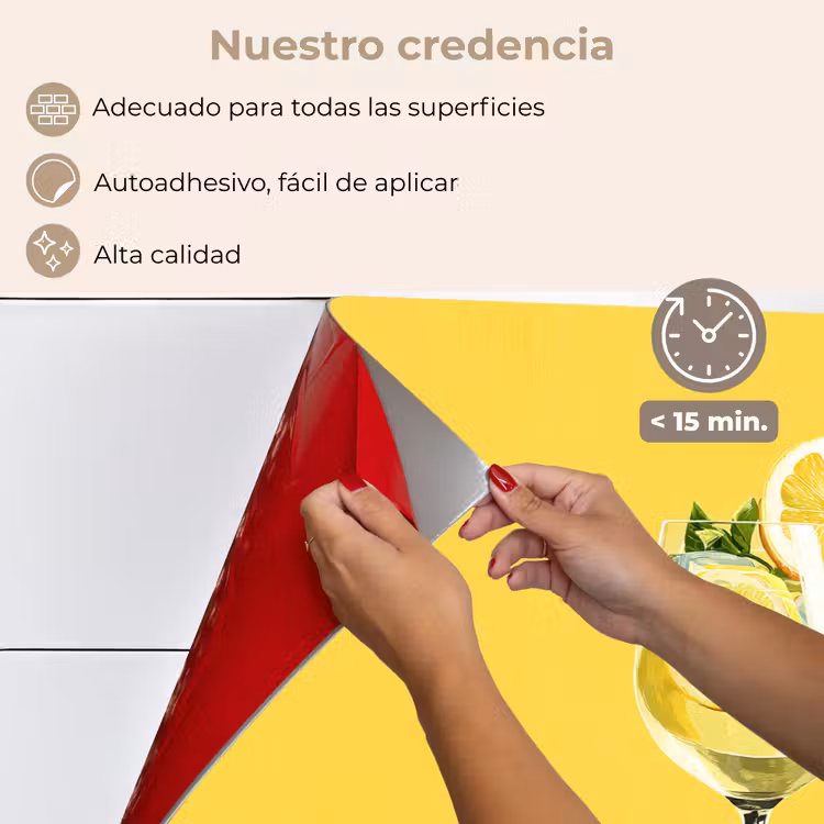 Salpicaderos de cocina - Copa de vino - Limón - Amarillo - Minimalista — 4