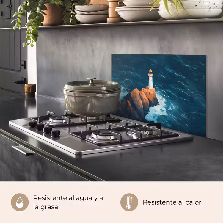 Salpicaderos de cocina - Faro - Roca - Mar - Olas — 2