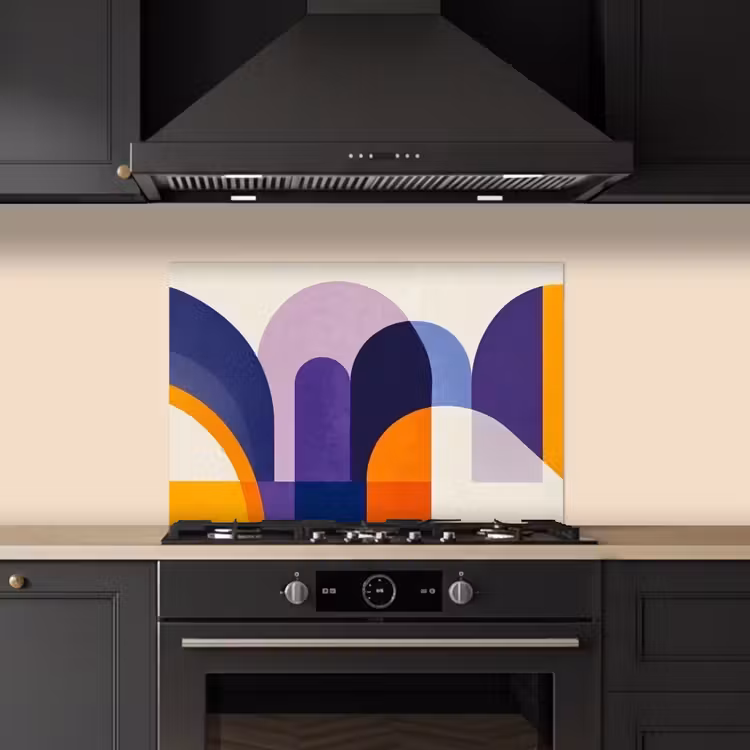 Salpicaderos de cocina - Formas - Abstracto - Gráfico - Naranja — 5
