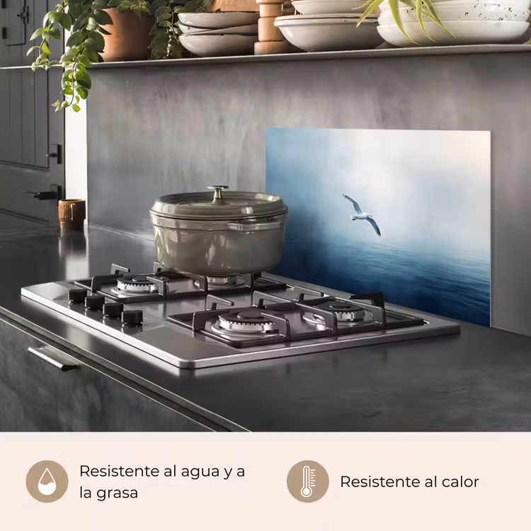 Salpicaderos de cocina - Gaviota - Blanca - Mar - Niebla — 2