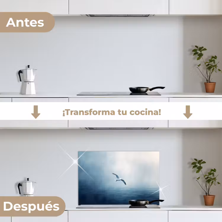 Salpicaderos de cocina - Gaviota - Blanca - Mar - Niebla — 7