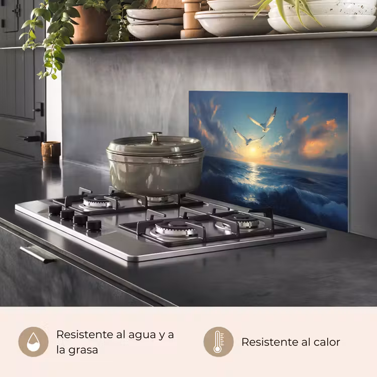 Salpicaderos de cocina - Gaviotas - Mar - Nubes - Azul — 2