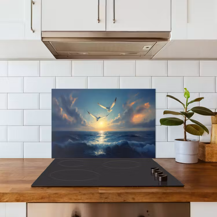 Salpicaderos de cocina - Gaviotas - Mar - Nubes - Azul — 3