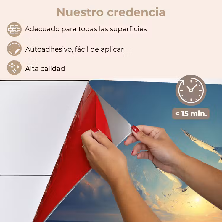 Salpicaderos de cocina - Gaviotas - Mar - Nubes - Azul — 4