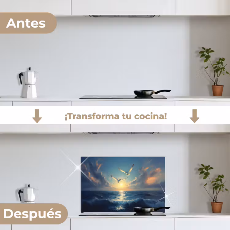 Salpicaderos de cocina - Gaviotas - Mar - Nubes - Azul — 7