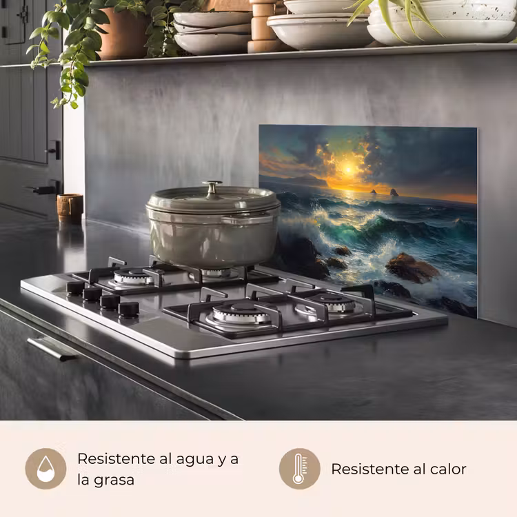 Salpicaderos de cocina - Mar - Sol - Olas - Rocas — 2