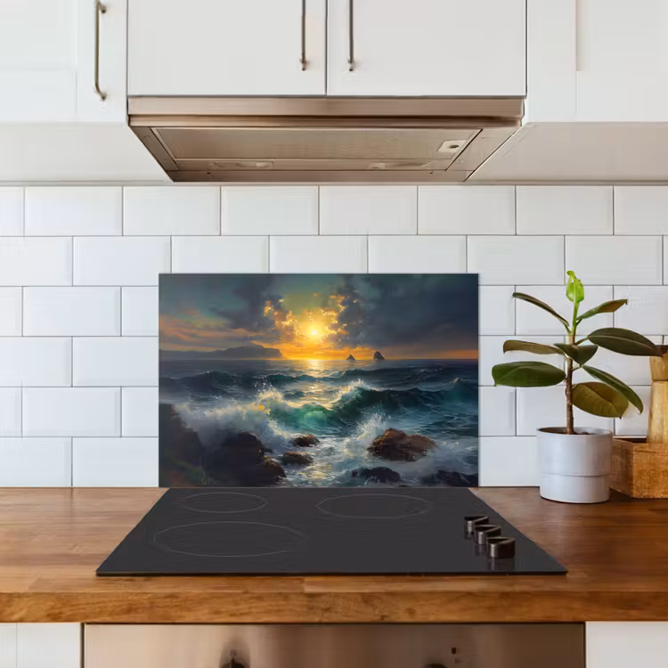 Salpicaderos de cocina - Mar - Sol - Olas - Rocas — 3