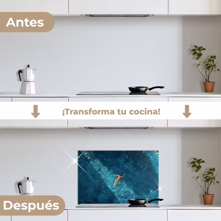 Salpicaderos de cocina - Mujer - Agua - Bikini - Naranja — 7