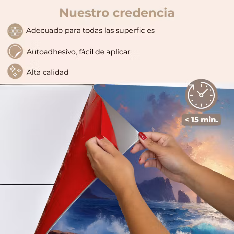 Salpicaderos de cocina - Olas - Mar - Colorido - Rocas — 4