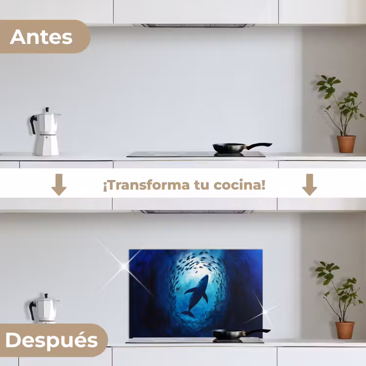 Salpicaderos de cocina - Ballena - Pez - Azul oscuro — 7