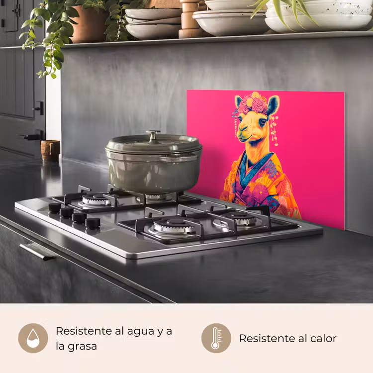 Salpicaderos de cocina - Camello - Flores - Kimono - Abanicos — 2