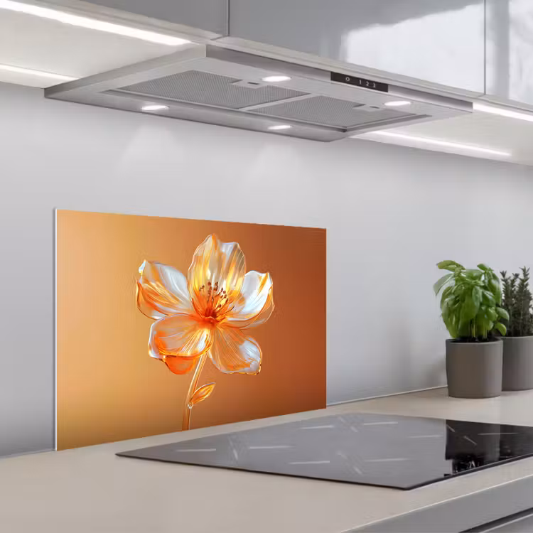 Salpicaderos de cocina - Catalejos - Flor - Naranja — 1
