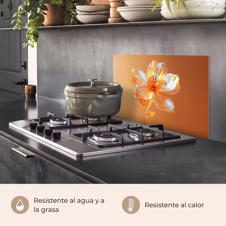 Salpicaderos de cocina - Catalejos - Flor - Naranja — 2