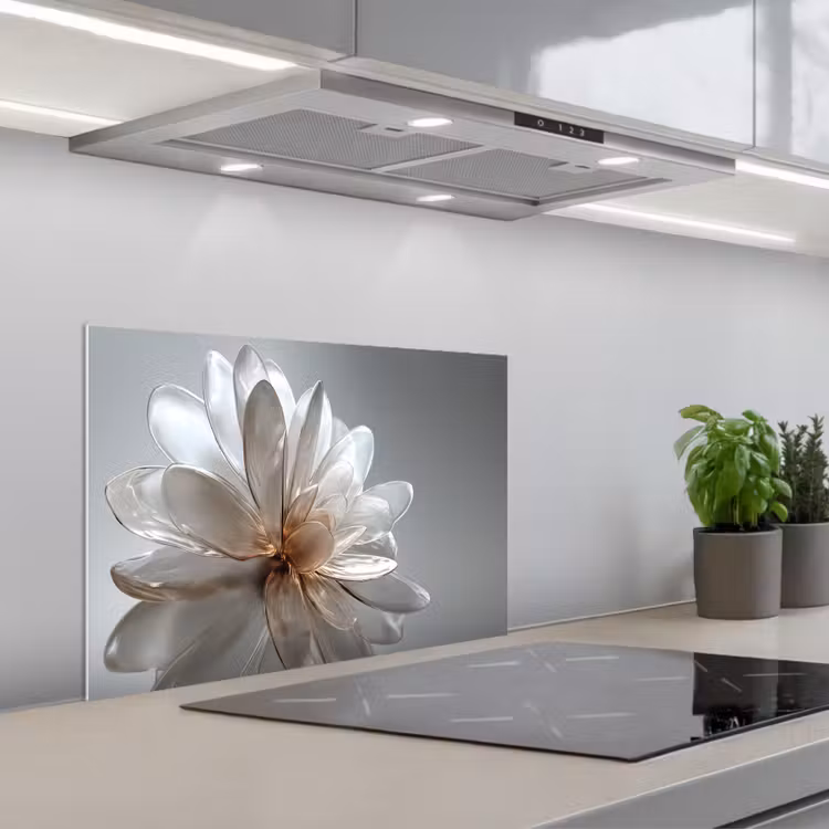 Salpicaderos de cocina - Flor - Blanco - Neutro — 1