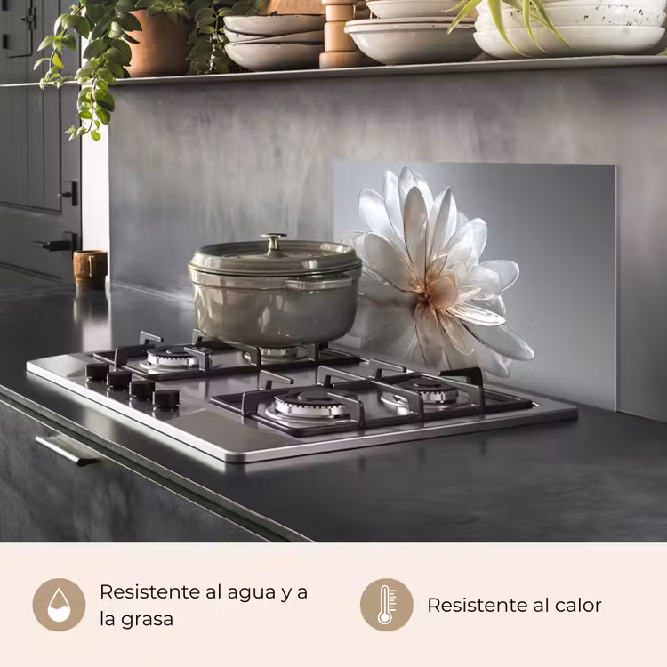 Salpicaderos de cocina - Flor - Blanco - Neutro — 2