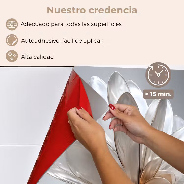 Salpicaderos de cocina - Flor - Blanco - Neutro — 4