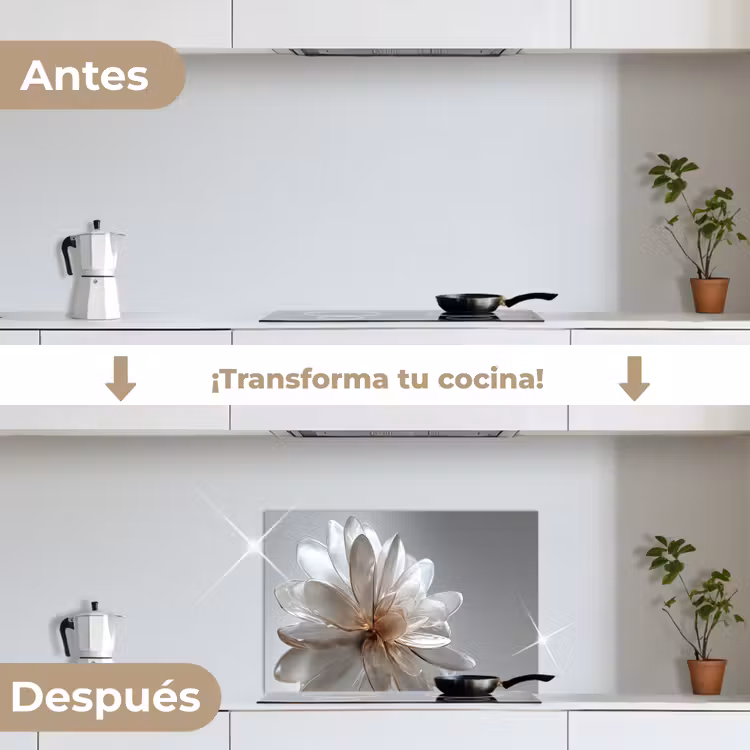 Salpicaderos de cocina - Flor - Blanco - Neutro — 7