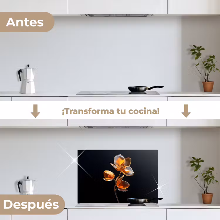 Salpicaderos de cocina - Flor - Orquídea - Naranja — 7