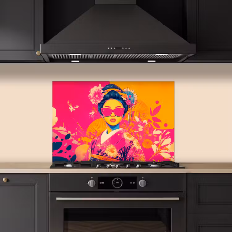 Salpicaderos de cocina - Mujer - Gafas de sol - Abstractas - Naranja — 5