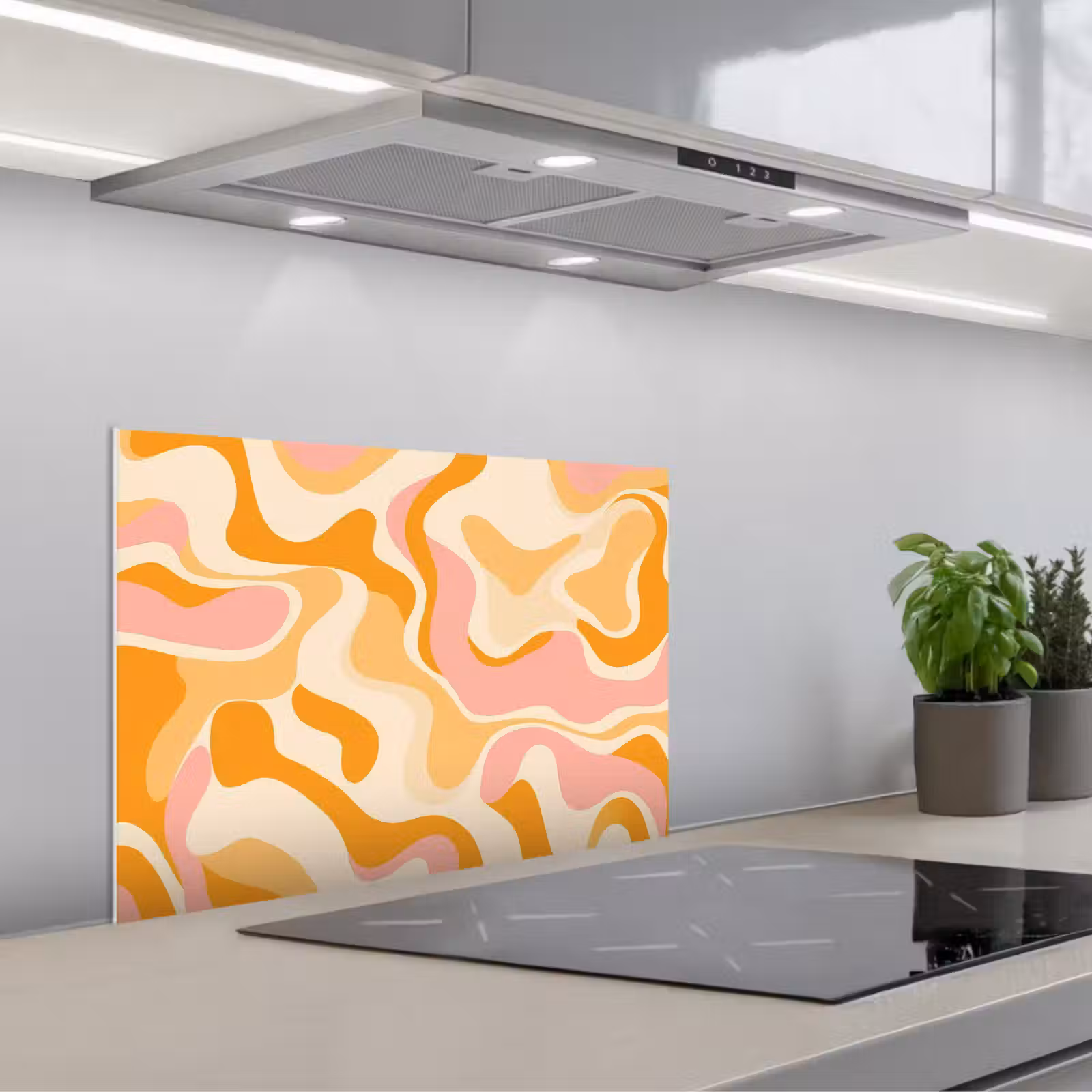 Salpicaderos de cocina - Abstracto - Ondulado - Naranja — 1