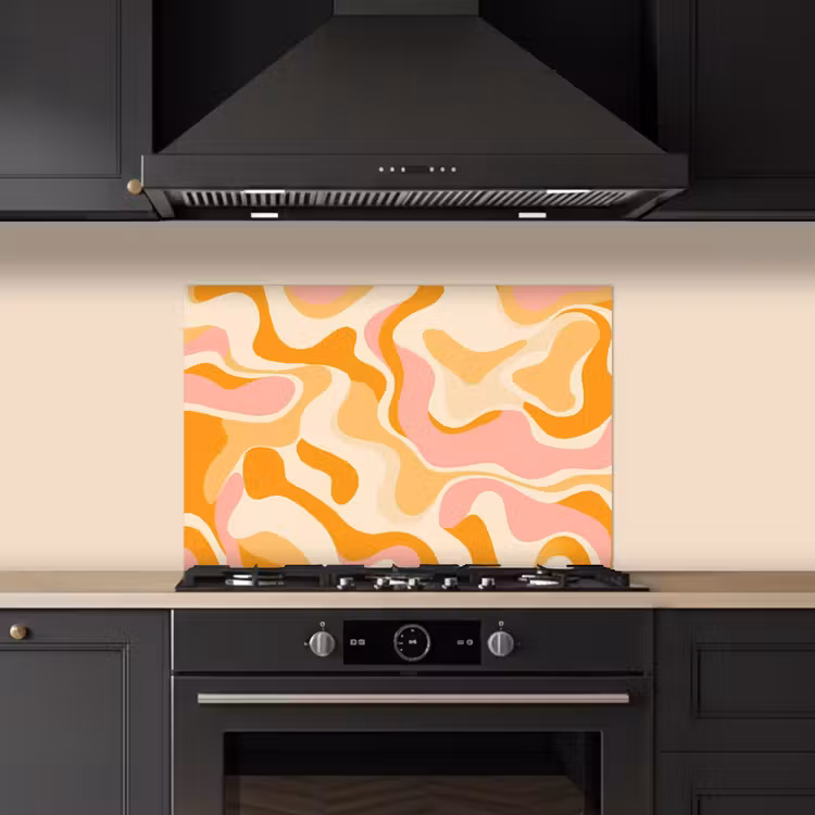 Salpicaderos de cocina - Abstracto - Ondulado - Naranja — 5