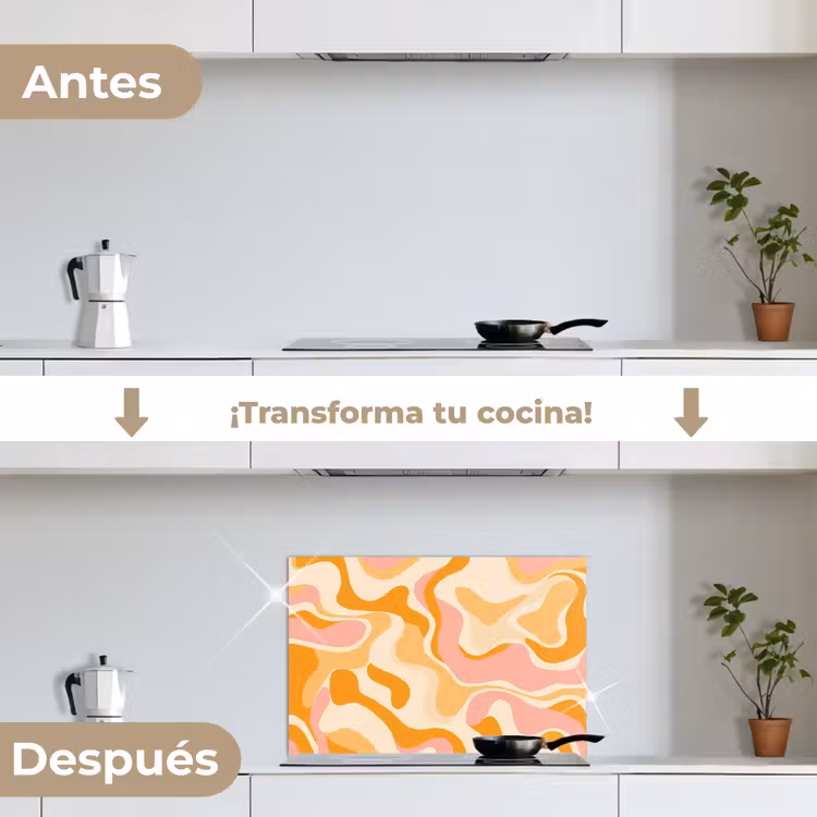 Salpicaderos de cocina - Abstracto - Ondulado - Naranja — 7