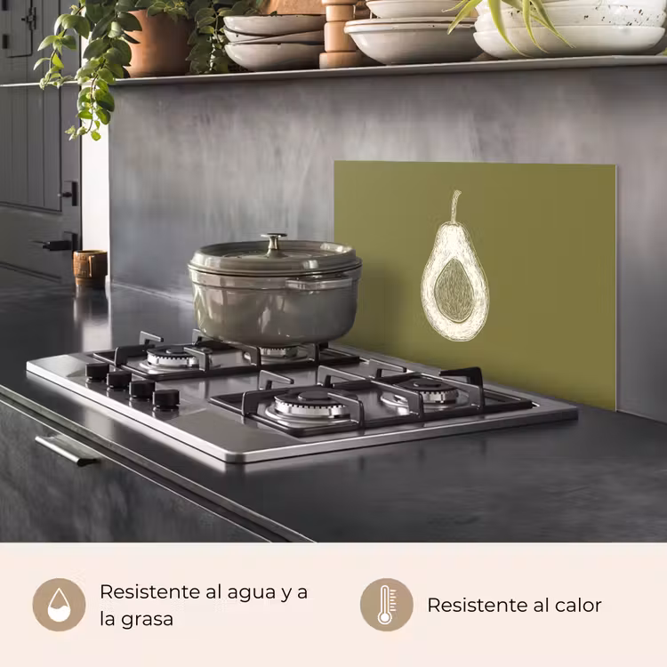 Salpicaderos de cocina - Aguacate - Minimalista - Ilustración - Verde — 2