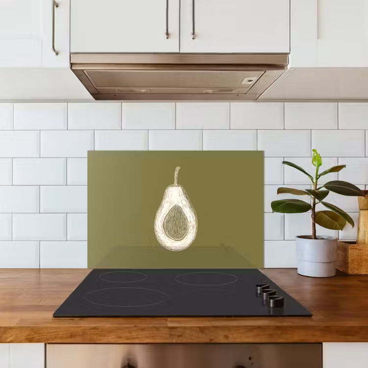 Salpicaderos de cocina - Aguacate - Minimalista - Ilustración - Verde — 3