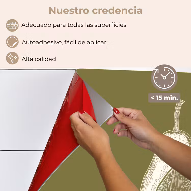 Salpicaderos de cocina - Aguacate - Minimalista - Ilustración - Verde — 4
