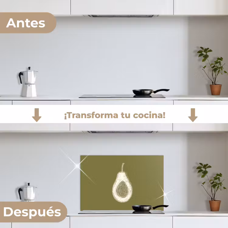 Salpicaderos de cocina - Aguacate - Minimalista - Ilustración - Verde — 7