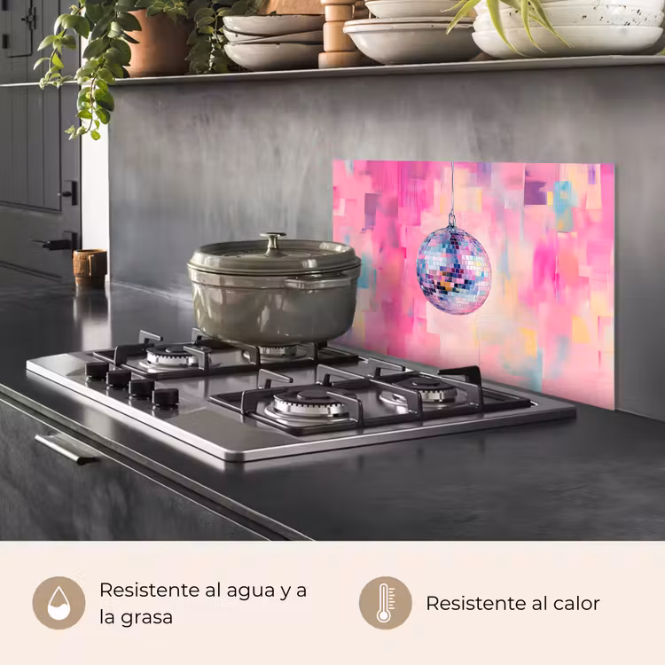 Salpicaderos de cocina - Discoball - Rosa - Pintura — 2