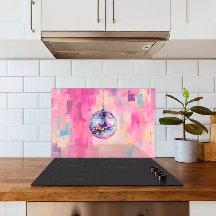 Salpicaderos de cocina - Discoball - Rosa - Pintura — 3