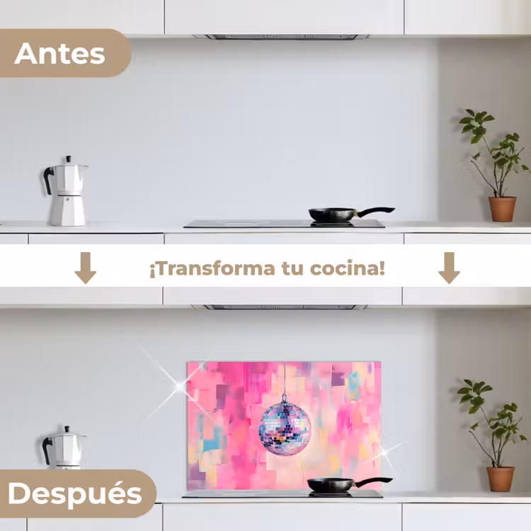 Salpicaderos de cocina - Discoball - Rosa - Pintura — 7